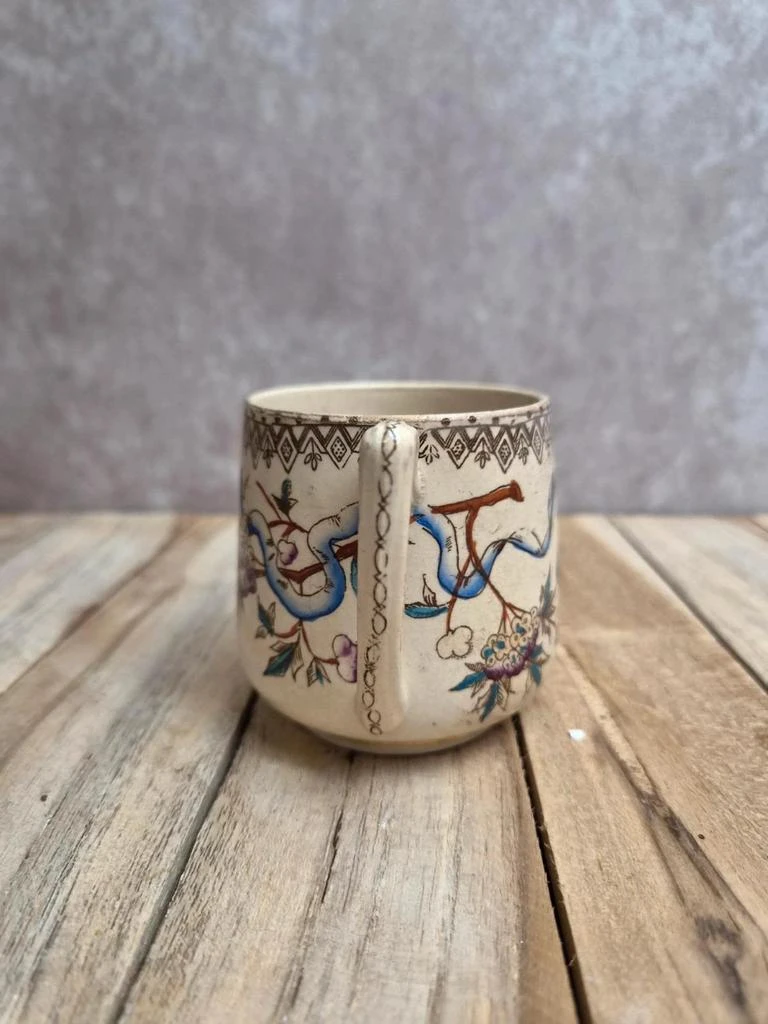 Taza antigua de terra de fer – decoración japonizante – finales S.XIX – photo 2